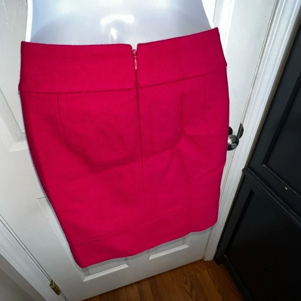 Vtg J. Crew Women’s 4 Hot Pink Wool A-Line Classic Mini Skirt S